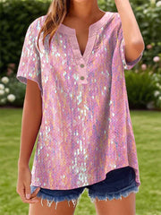 Women's Pink Sequin Inspired Shirt