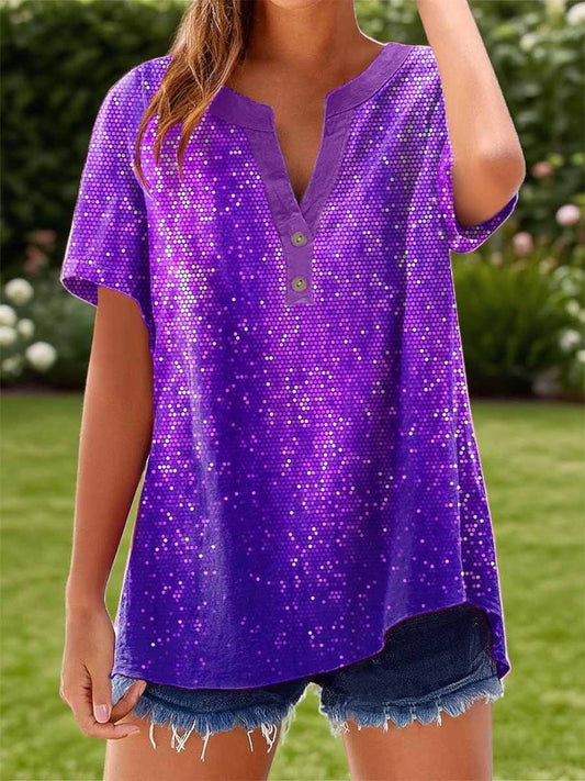Women's Purple Inspired Linen Shirt