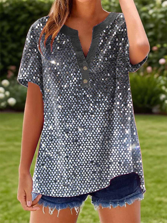 Women's Shiny Rhinestone Inspired Shirt