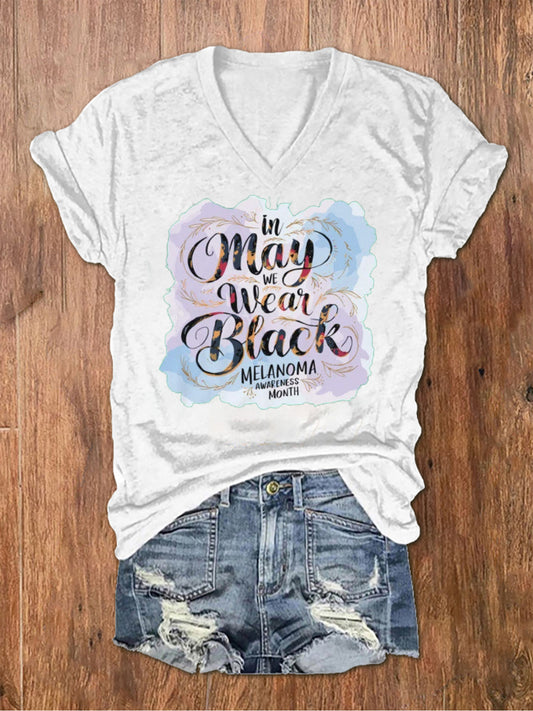 Women's Stay You Matter Printed V-neck T-shirt
