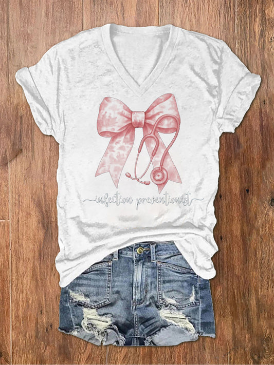 Women's Stay You Matter Printed V-neck T-shirt