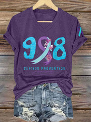Women's Suicide Prevention Awareness 988 Print T-Shirt