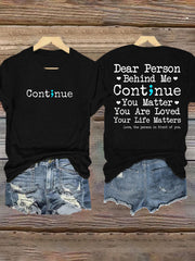 Women's Suicide Prevention Awareness Continue You Matter T-Shirt