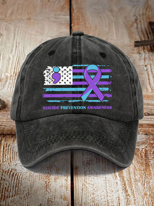 Unisex Suicide Prevention Awareness American Flag Baseball Hat