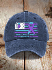 Unisex Suicide Prevention Awareness American Flag Baseball Hat