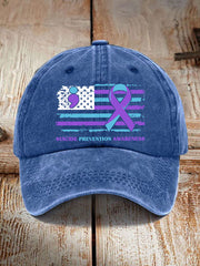 Unisex Suicide Prevention Awareness American Flag Baseball Hat