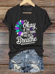 Women's Stay You Matter Printed V-neck T-shirt
