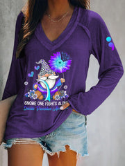 Women's Suicide Prevention Awareness Gnomes V Neck Tee