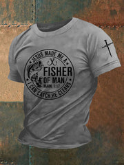 Men's Jesus Made Me A Fisherman Casual Tee