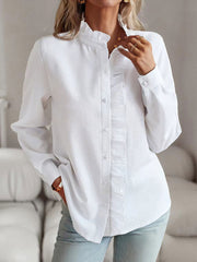 Women's Short Sleeve Doll Neck Blouse