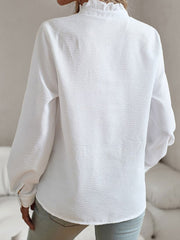 Women's Short Sleeve Doll Neck Blouse
