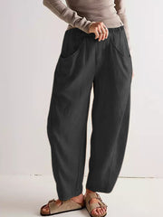Women's Simple Solid Color Linen Pants