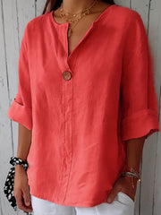 Women's Simple Solid Color Linen Shirt