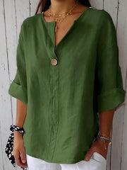 Women's Simple Solid Color Linen Shirt
