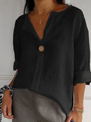 Women's Simple Solid Color Linen Shirt