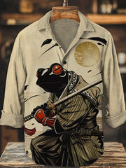 Men's Japanese Art Print Long Sleeve Shirt