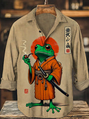 Men's Japanese Art Print Long Sleeve Shirt