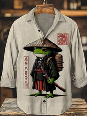 Men's Japanese Art Print Long Sleeve Shirt