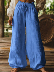 Women's Simple Solid Color Linen Pants