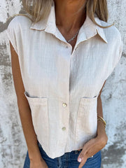 Women's Simple Solid Color Linen Shirt