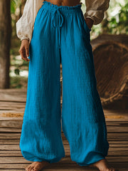 Women's Simple Solid Color Linen Pants