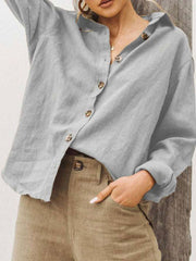 Women's cotton and linen casual shirt