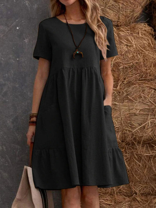 Women's cotton and linen casual dress