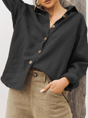 Women's cotton and linen casual shirt