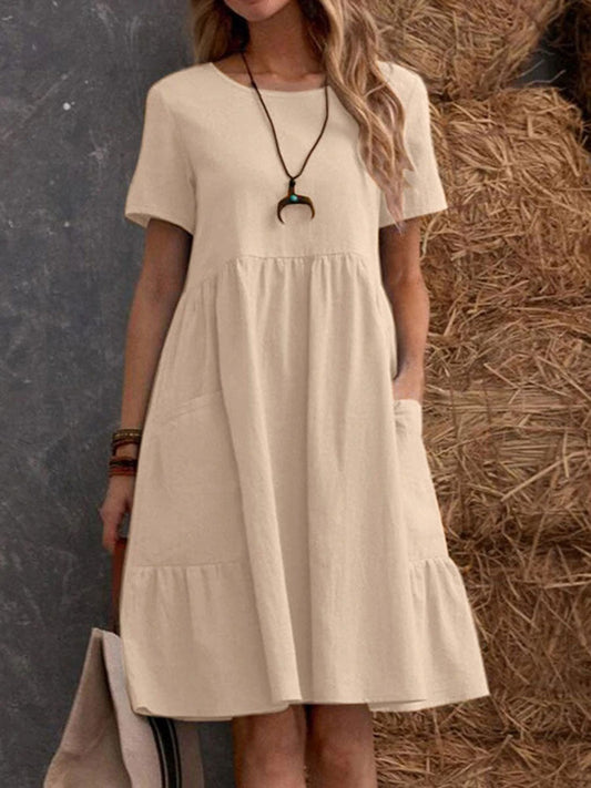 Women's cotton and linen casual dress