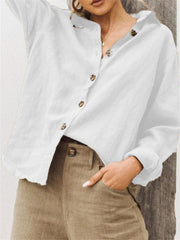 Women's cotton and linen casual shirt