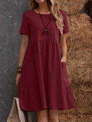 Women's cotton and linen casual dress