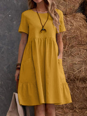 Women's cotton and linen casual dress