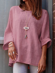 Women's Simple Solid Color Linen Shirt