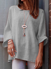 Women's Simple Solid Color Linen Shirt