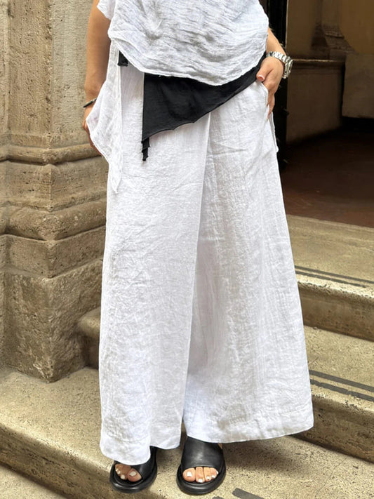 Women's Simple Solid Color Linen Pants
