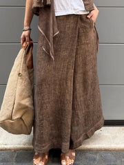 Women's Simple Solid Color Linen Pants