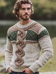 Men's Ireland Jacquard Cozy Pullover Aran Sweater