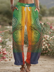 Printed Comfortable High Stretch Flared Pants