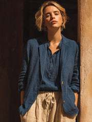 Women's Elegant Simple Linen Cardigan
