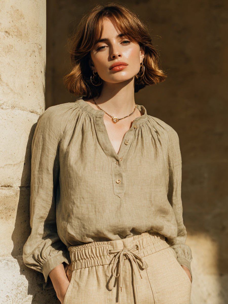 Women's Elegant Simple Linen Shirt